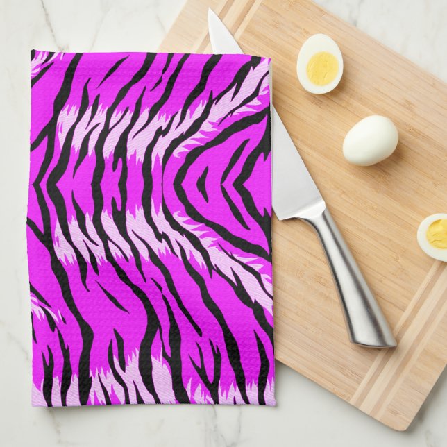 Lila-Tiger-Skin-Muster-Design  Geschirrtuch (Viertel Falte)