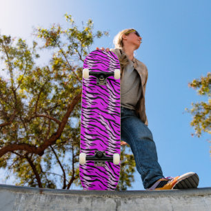 Lila-Tiger-Skin-Muster-Design Skateboard