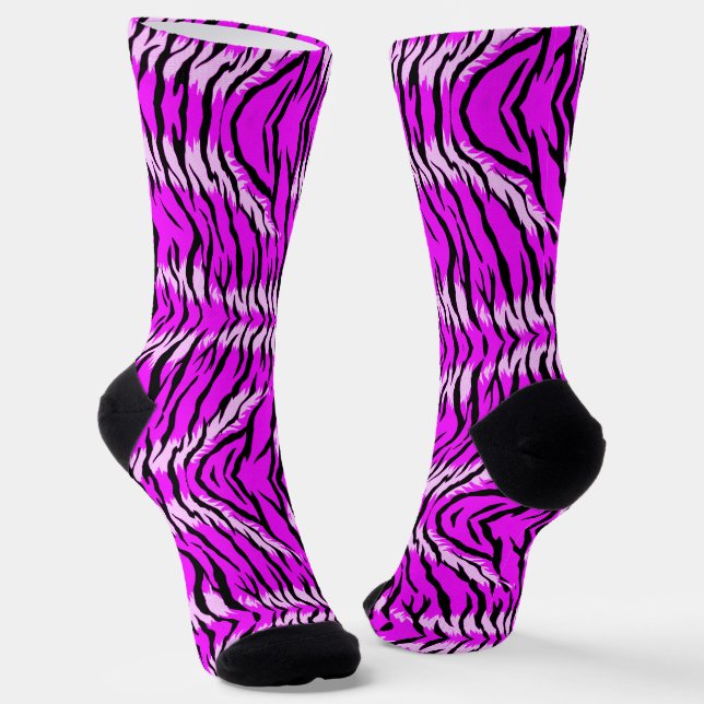 Lila-Tiger-Skin-Muster-Design  Socken (Gewinkelt)