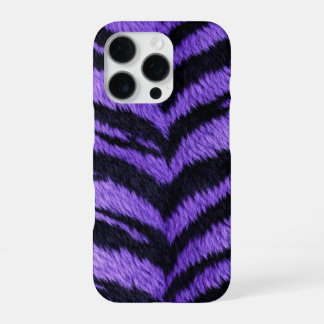 lila Tigerhautstruktur iPhone 16 Pro Hülle