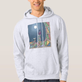 Lila Tiki Bird mit Vollmond Hoodie