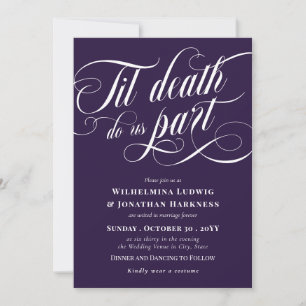 Lila Til Death Do us Part Elegant Goth Wedding Einladung