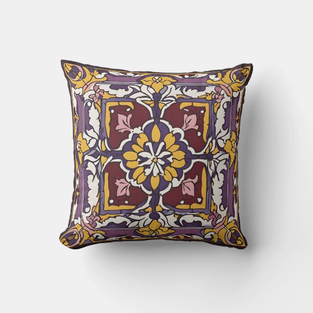 Lila Tile Kissen (Vorderseite)