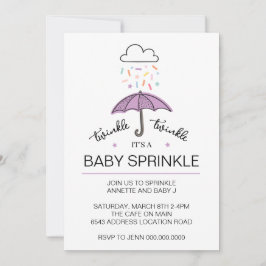 Lila Tinkle-Baby-Sprinkladen Einladung