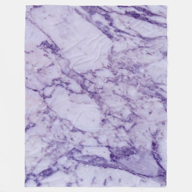 Lila Tint Marble Stone Muster Fleecedecke (Vorderseite)
