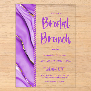 Lila-Tinte-Bridal-Brunch - Akryllische Einladung