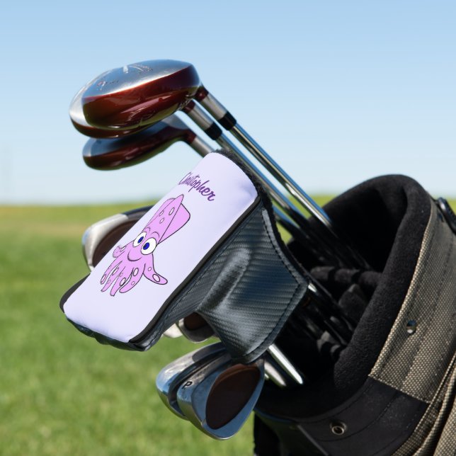 Lila Tintenfisch-Design Golf Headcover (In Situ)