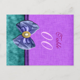 Lila "Tischnummer" aquamarine Hochzeitsohle Postkarte