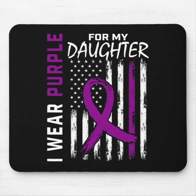 Lila Tochter Bauchspeicheldrüsenkrebs Bewusstsein  Mousepad (Vorne)