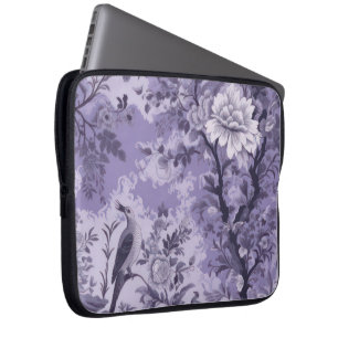 Lila Toile de Fleur Laptopschutzhülle
