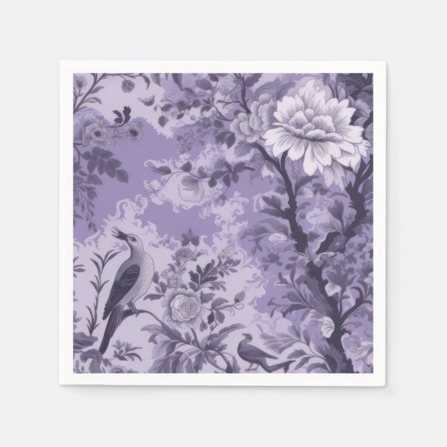 Lila Toile de Fleur Serviette (Vorderseite)