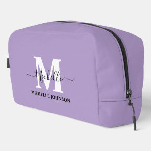 Lila Toilettenbeutel mit Monogramm Waschbeutel