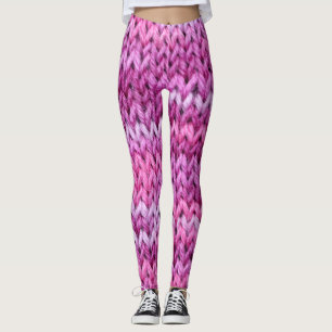 Lila Töne gegossene Stoffstruktur Leggings