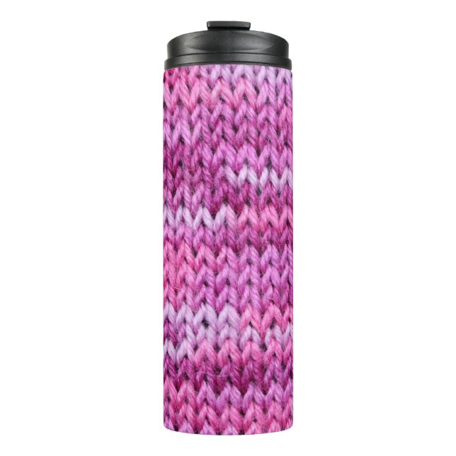 Lila Töne gegossene Stoffstruktur Thermosbecher (Vorderseite)