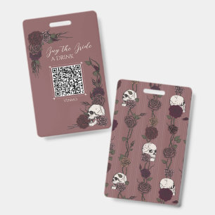 Lila Totenkopf Kauf der Braut ein Getränk QR Ausweis