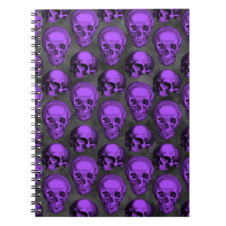 Lila Totenkopf Notizbuch Notizblock