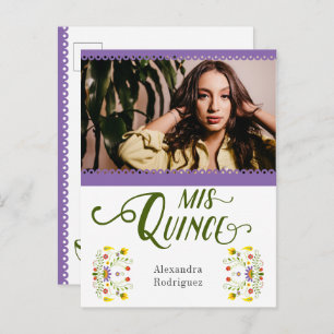 Lila traditionelles Mexiko Blumenkohl Foto Quincea Einladungspostkarte