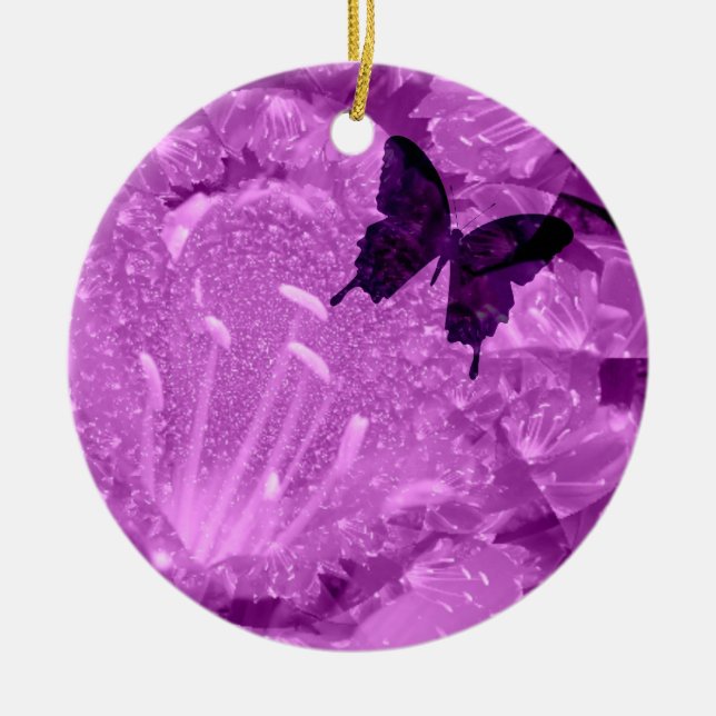 lila Tragflächen Keramik Ornament (Vorne)
