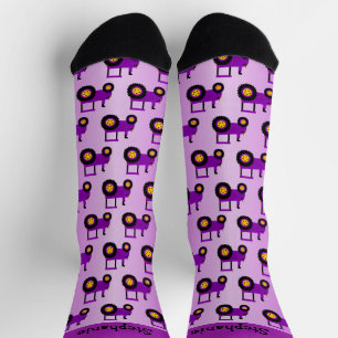 Lila Traktor Design Personalisiert Socken