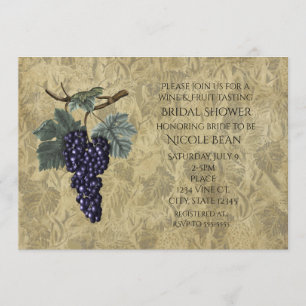 Lila Trauben Frucht Weintasting Party Einladung