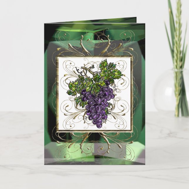 Lila Trauben Karte (Vorderseite)