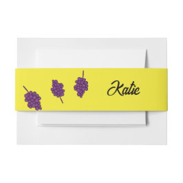 Lila Trauben personalisiert gelb Einladungsbanderole
