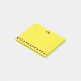 Lila Trauben personalisiert gelb Post-it Klebezettel