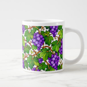 Lila Trauben und grüne Weinblätter Jumbo-Tasse
