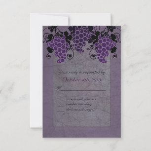 Lila Trauben - Vintage Hochzeit Save the Date Einladung