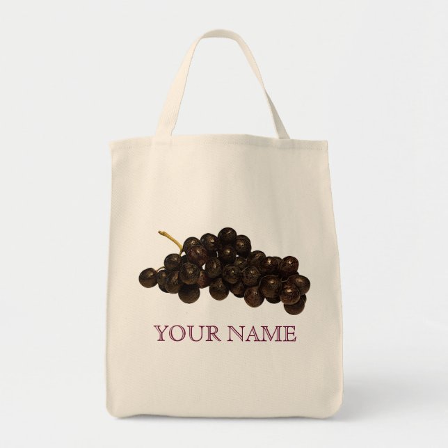 Lila Trauben-wiederverwendbare Einkaufstasche (Vorne)