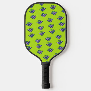 Lila Traubenmuster auf grün Pickleball Schläger