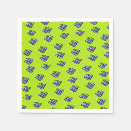 Lila Traubenmuster auf grün Serviette