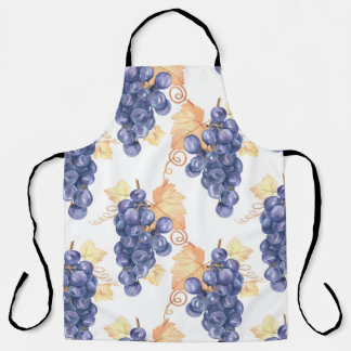 Lila Traubenmuster nahtlos auf weißem abgeschieden Schürze