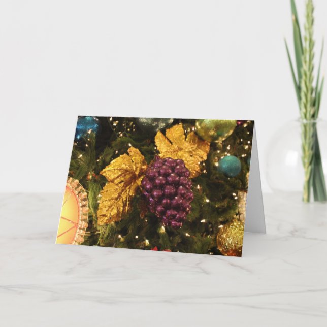 lila Traubenschmuckkarte Feiertagskarte (Vorderseite)