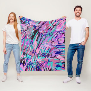 Lila Traum Ausdrucksstarker Abstrakter Druck Fleecedecke