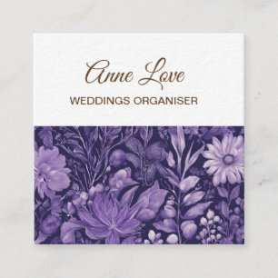 Lila Traum Elegantes botanisches Design, inspirier Quadratische Visitenkarte