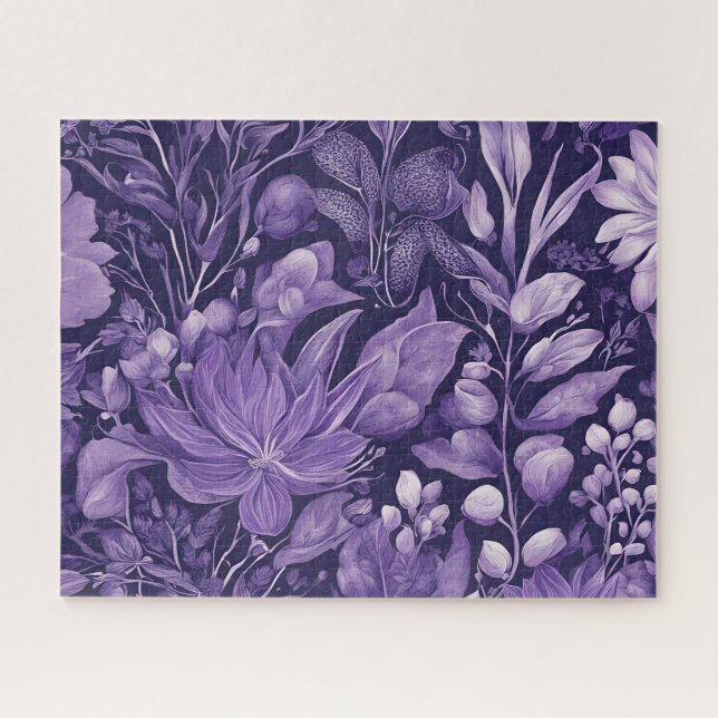 Lila Traum Elegantes botanisches Design  Puzzle (Horizontal)
