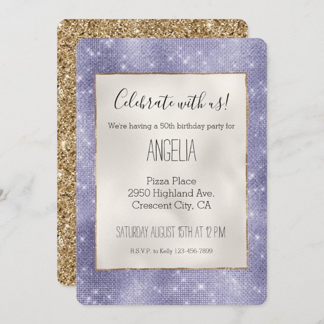 Lila Traum Sparkasse Einladung (Vorne/Hinten)