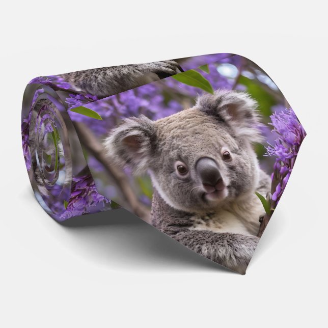 "Lila träumen: Ein Koala in einem Jacaranda-Baum Krawatte (Gerollt)