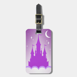 Lila träumerisches Schloss im Wolken-Starry Gepäckanhänger