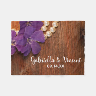 Lila Trauung von Perlen und Perlen Fleecedecke