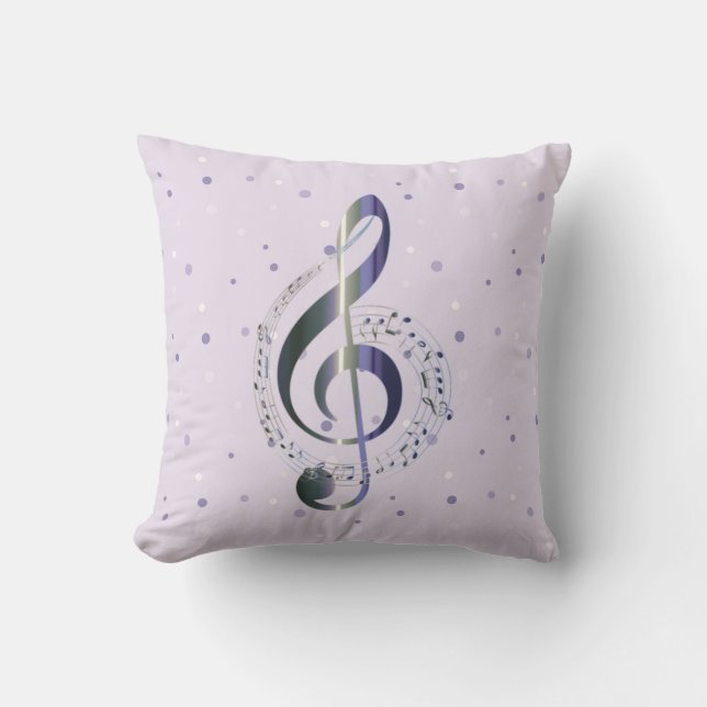 Lila Treble Clef Musik Kissen (Vorderseite)