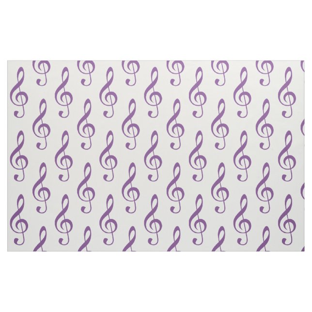 Lila Treble Clef Muster Stoff (Fat Quarter (45,7 x 55,9 cm))