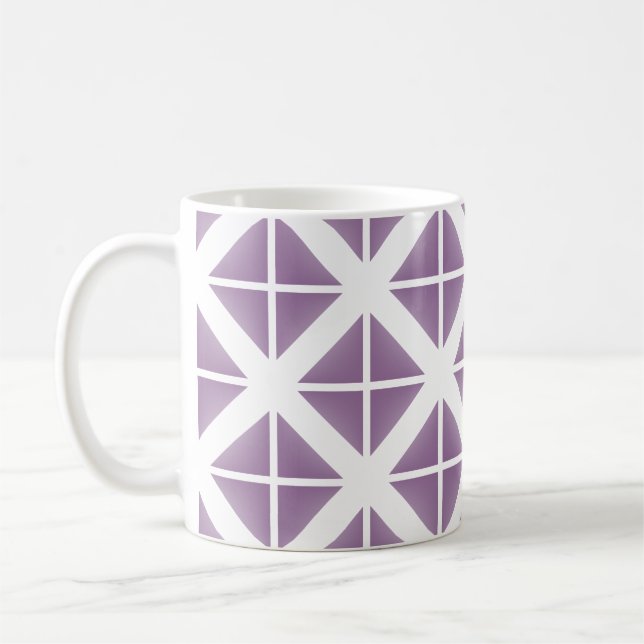 Lila Trenddreieck-Muster Kaffeetasse (Links)