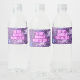 Lila Trendiger Geburtstag In Meiner Double-Digits- Wasserflaschenetikett