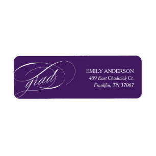 Lila Trendy Calligraphy Abschluss-Adresse