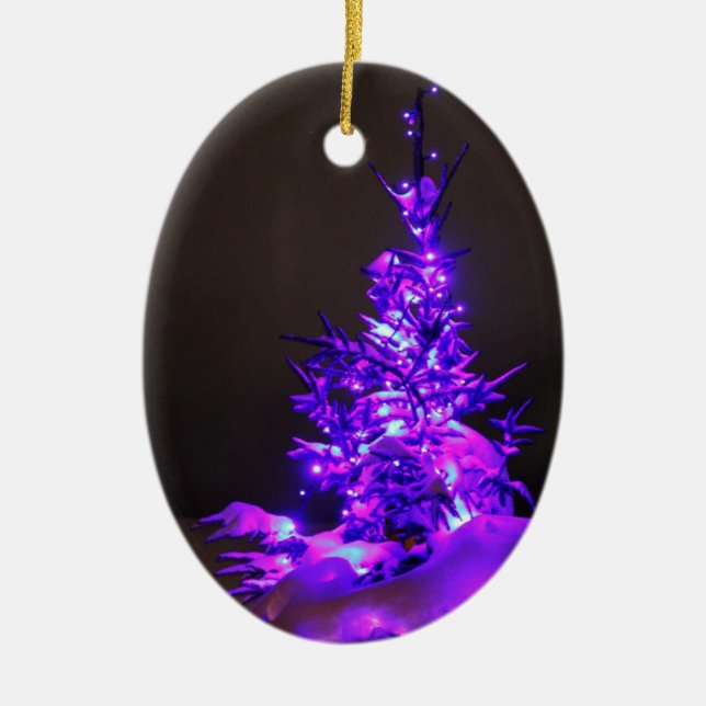 Lila Treppenschmuck Keramikornament (Vorne)