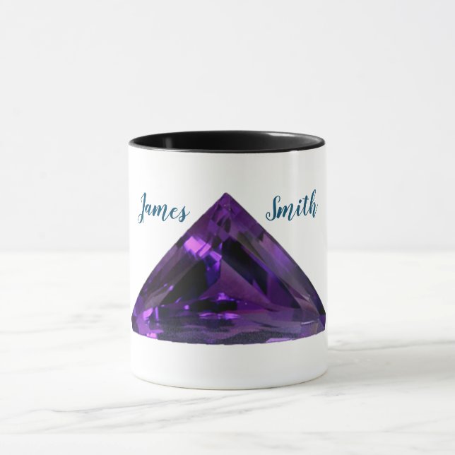 Lila Triangle Amethyst Kaffeemaschine Tasse mit Ih (Zentrum)