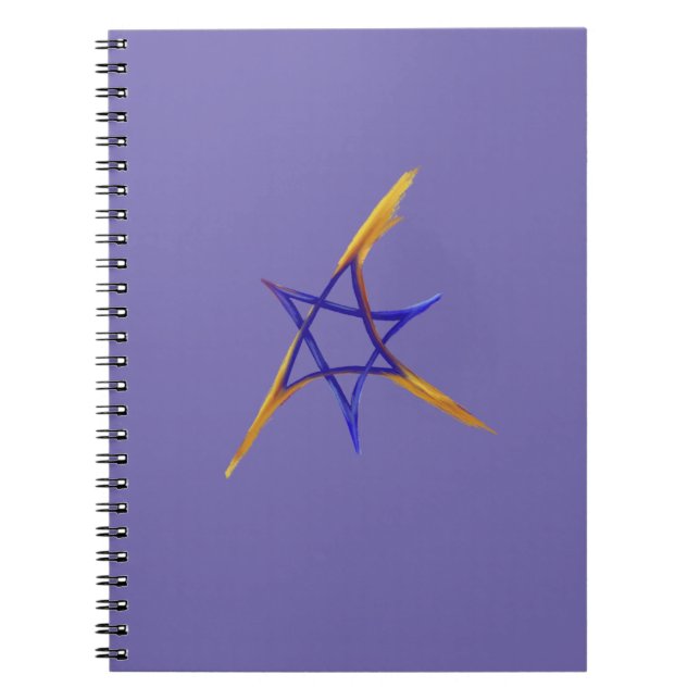 Lila Triangle Fiery Star des David-Notebooks Notizblock (Vorderseite)