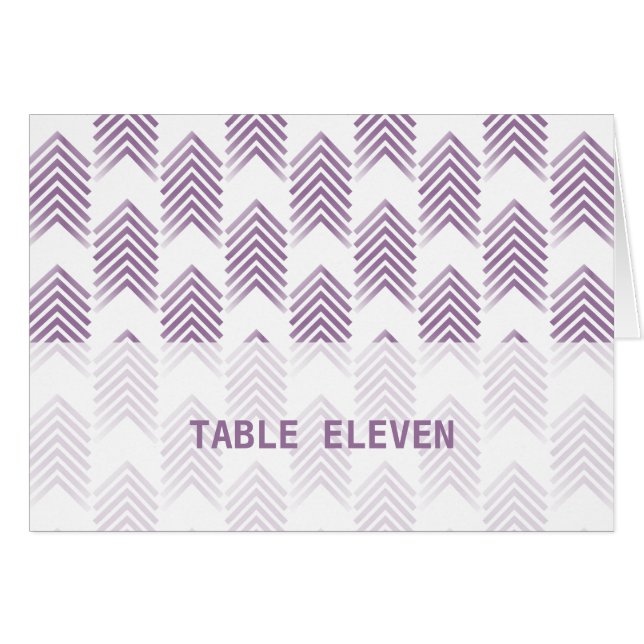 Lila Tribal Arrows Tischnummer Card (Vorderseite (Horizontal))